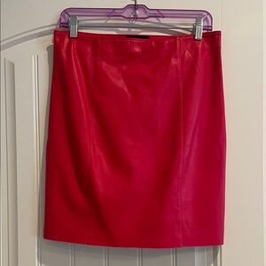 Express Vibrant Red Faux Leather Skirt